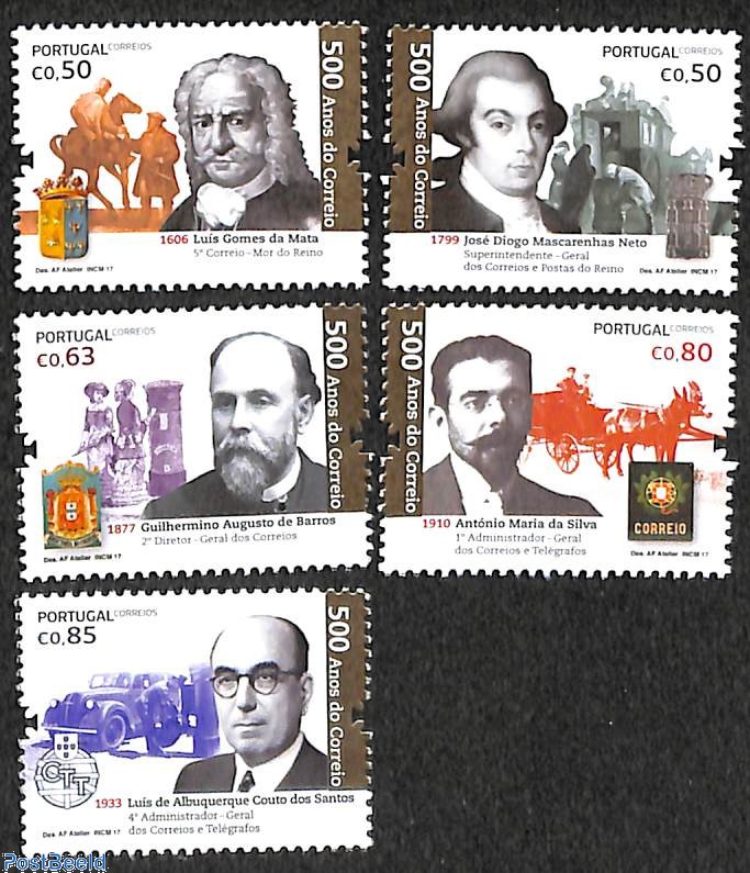 Stamp 2017 Portugal 500 Years Post 5v 2017 Collecting Stamps Postbeeld Online Stamp Shop Collecting postbeeld