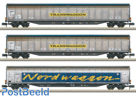 DB AG Sliding Wall Wagon Set "Transwaggon" (3pcs)
