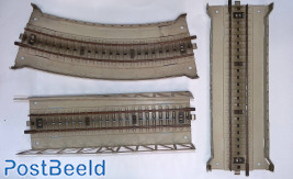 Set of 3 types of Märklin M-track bridges