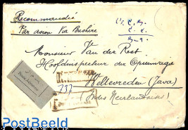 Airmail cover from TEHERAN to Weltevreden