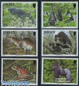 Endangered animals 6v