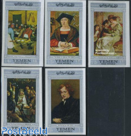 Paintings 5v, silver borders