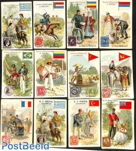 12 album cards, post in diff. countries