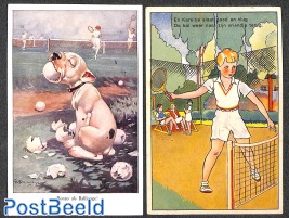 2 postcards on theme Tennis