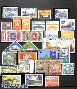 Lot ships on stamps, mostly stamps out of sets