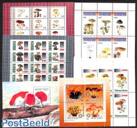 Lot cinderella stamps with theme 'mushrooms'