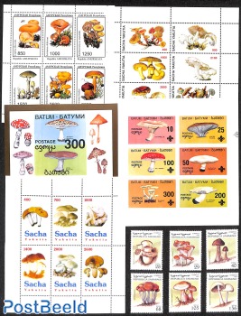 Lot cinderella stamps with theme 'mushrooms'