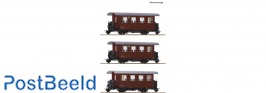 3 piece set: Narrow-gauge ribbed wagons, ÖBB