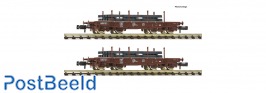 2-piece set: Heavy-duty flat wagons, ÖBB