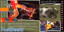 Official football WC 2000 coin set Netherlands-Belgium