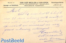 briefkaart from Amsterdam. Drukwerkzegel Cijfer 1c