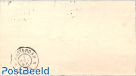Folding cover from Almeloo to Amsterdam. Drukwerkzegel 1 cent