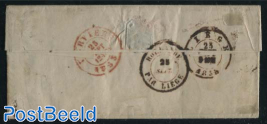 Letter from Maastricht to Verviers, Borderrate (=10c), rare, Maastricht-B