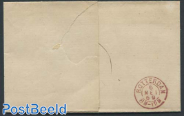Folding cover from Hoorn to Rotterdam, with both Hoorn and Rotterdam marks.