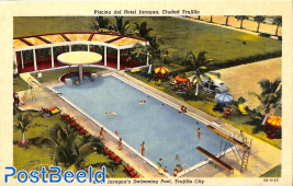 Postcard 9c, Swimming pool