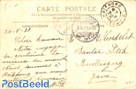 Postcard from Haiphong to Buitenzorg (Netherlands Indies)