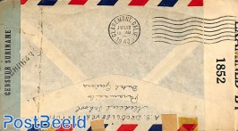 Censored letter from Paramaribo to New York