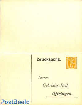 Private Postcard with Reply Paid answer, Gebr. Roth