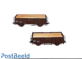 ÖBB Open Goodwagons with Wood load (2pcs) ZVP