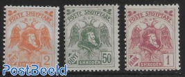 Non emitted stamps, without overprint. 3v.