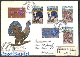 Registered letter with Europa and Fauna stamps