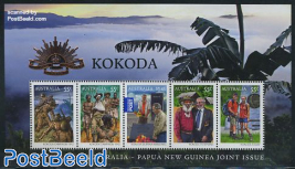 Kokoda Campaign 5v s/s, joint issue Papua New Guinea