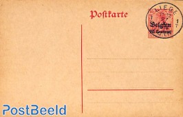Postcard 10c, Cancelled LIEGE 27-X-1914