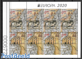 Europa, old postal roads sheet out of booklet, without value, not valid for postage.
