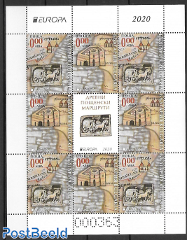 Europa, old postal roads m/s, without value, not valid for postage.