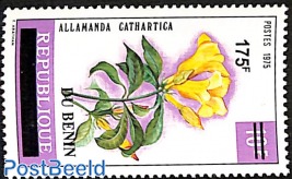 allamanda cathartica, golden trumpet, overprint