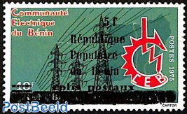 electric communications of Benin, overprint