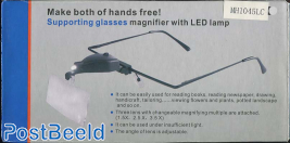 Supporting Glasses Magnifier with LED Lamp