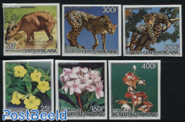 Flowers, animals 6v imperforated