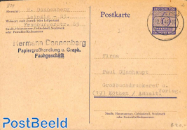 Postcard 6pf sent to Köthen