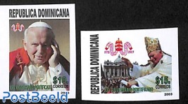 Pope John Paul II 2v, imperforated