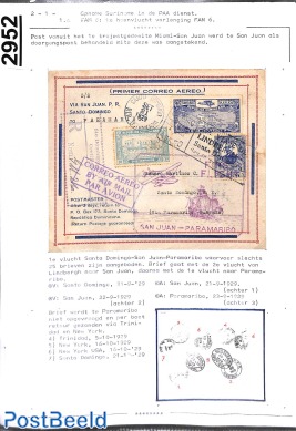 First flights to Suriname, page from exhibition collection