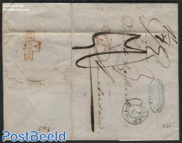 Letter from Lennep to Amsterdam, postmark Pruissen A (red)