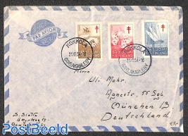 Airmail cover with fauna set
