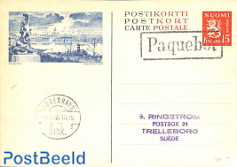 Illustrated postcard, PAQUEBOT postmark
