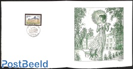 Chateau de Malmaison, Special FDC leaf on handmade paper with Decaris gravure, limited ed.
