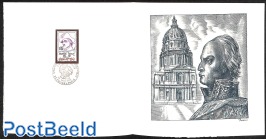 Maréchal Moncey, Special FDC leaf on handmade paper with Decaris gravure, limited ed.