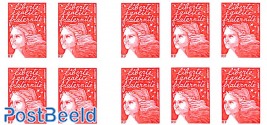Un siècle d'emotion, Booklet 10x timbre rouge s-a