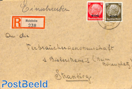 Registered letter from MOLSHEIM to Strassbourg