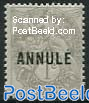 1c, Grey, ANNULE, Stamp out of set