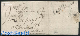 Letter from Boulogne to Schiedam (NL), via Rotterdam