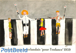 Original Dutch promotional folder from 1959, Child welfare, French language