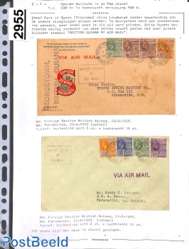 First flights to Suriname, page from exhibition collection