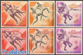 Olympic committee 6v (3v red, 3v orange overprints