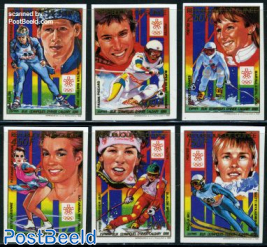 Winter Olympics winners 6v imperforated