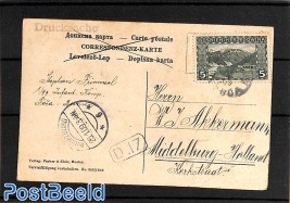 Postcard with stamp collection (folded corner)
